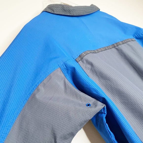 COLUMBIA Vintage Blue Gray Packable Full Zip‎ Windbreaker Jacket Large Mens VTG - Picture 12 of 14